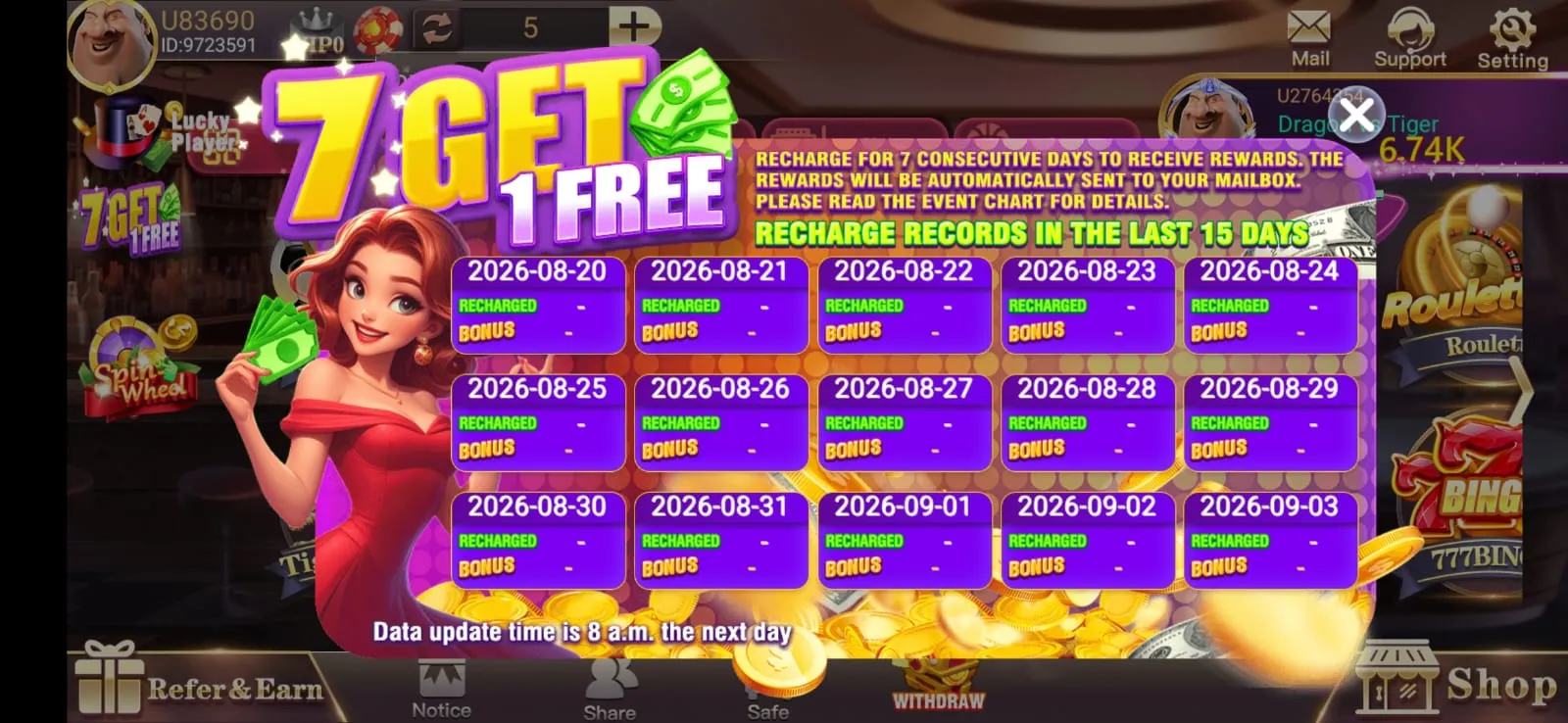 Teen Patti Blue game lobby showing available card games and rooms