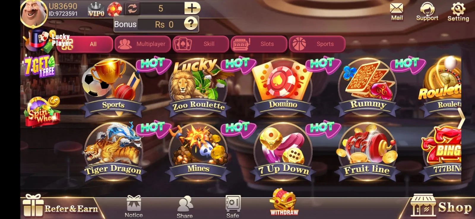 Teen Patti Blue login page showing the app sign-in screen on Android